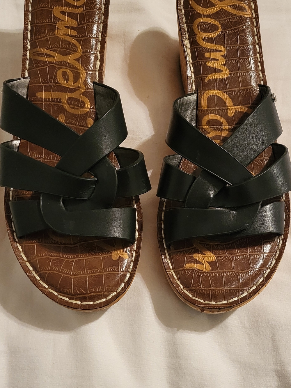 Sam Edelman Black Leather Knotted Slide Sandals